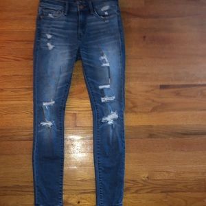 NWOT | Abercrombie Ripped Skinny Jeans Medium Wash ~ Harper Super Skinny